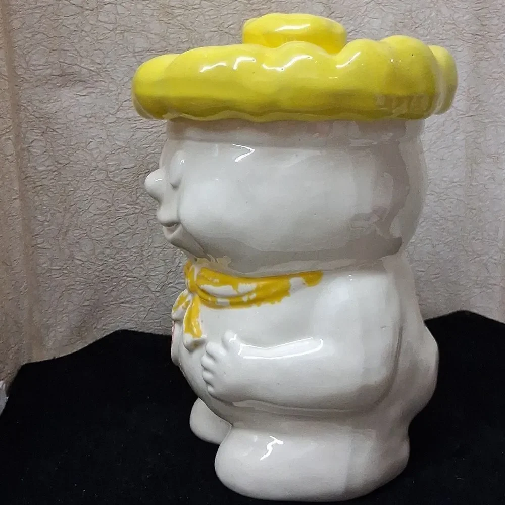 Vtg. Rare McCoy Winking Bobby Baker yellow hat cookie jar or Pillsbury dough boy